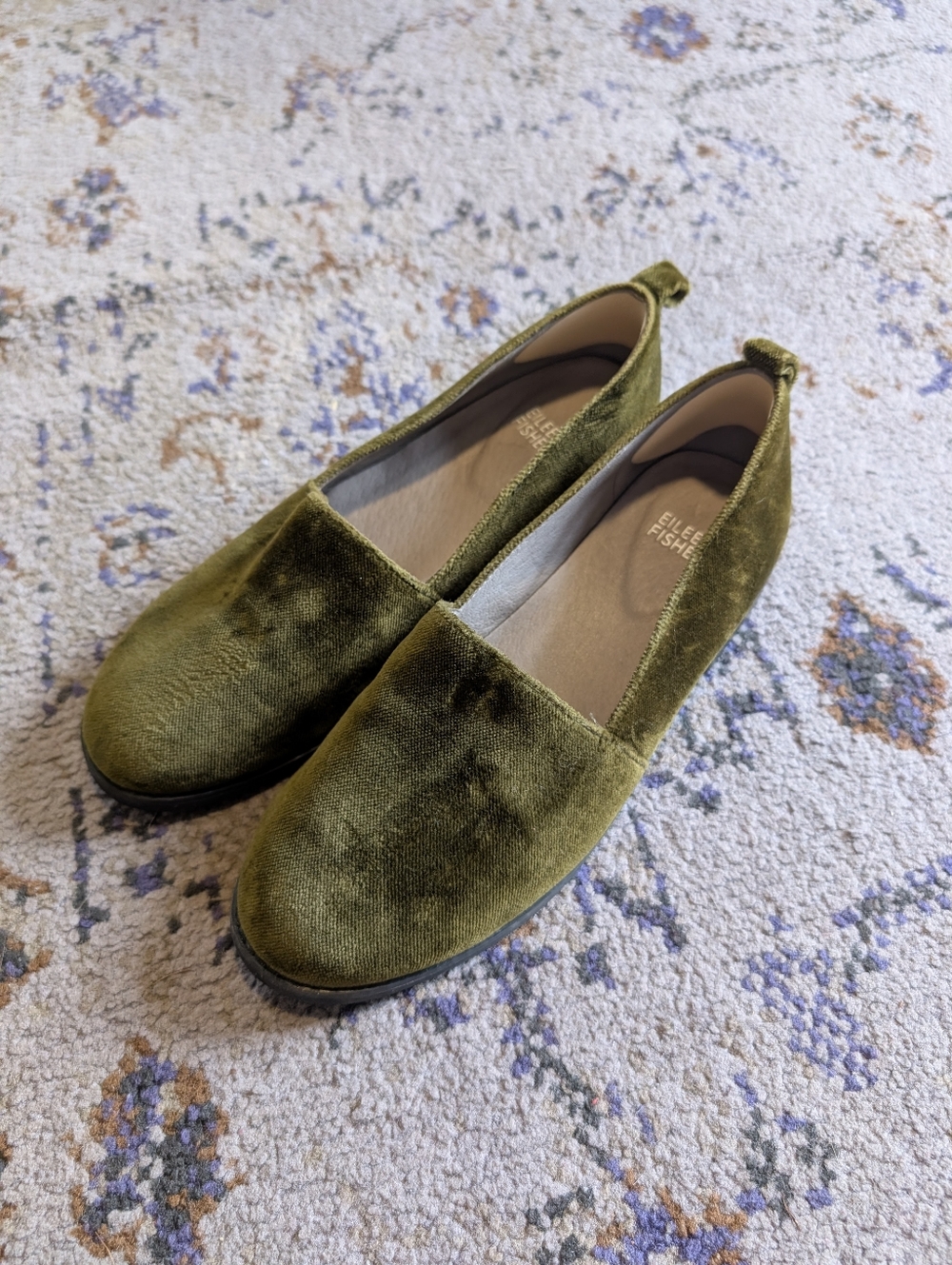 Eileen Fisher Demi 3 Loafers Green Velvet W6.5
